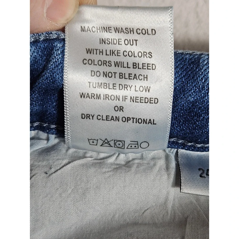 Altar'd State Distressed Skinny Jean Blue Button Fly High Rise T5069-F24 Size 24